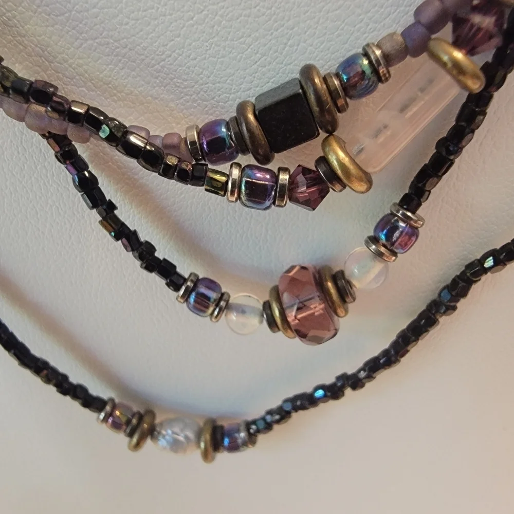 Bohemian 4 Strand Beaded Necklace - Picture 6 of 8
